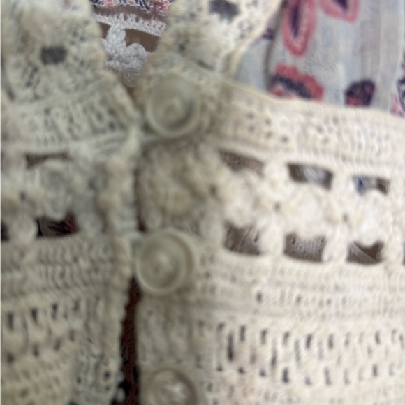 Boho Floral Crochet Duster XXL 19 Cottagecore Romantic Kimono - Picture 6 of 8